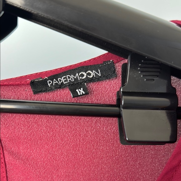 Papermoon Deep Red Ruffle Sleeve Blouse - Picture 3 of 3